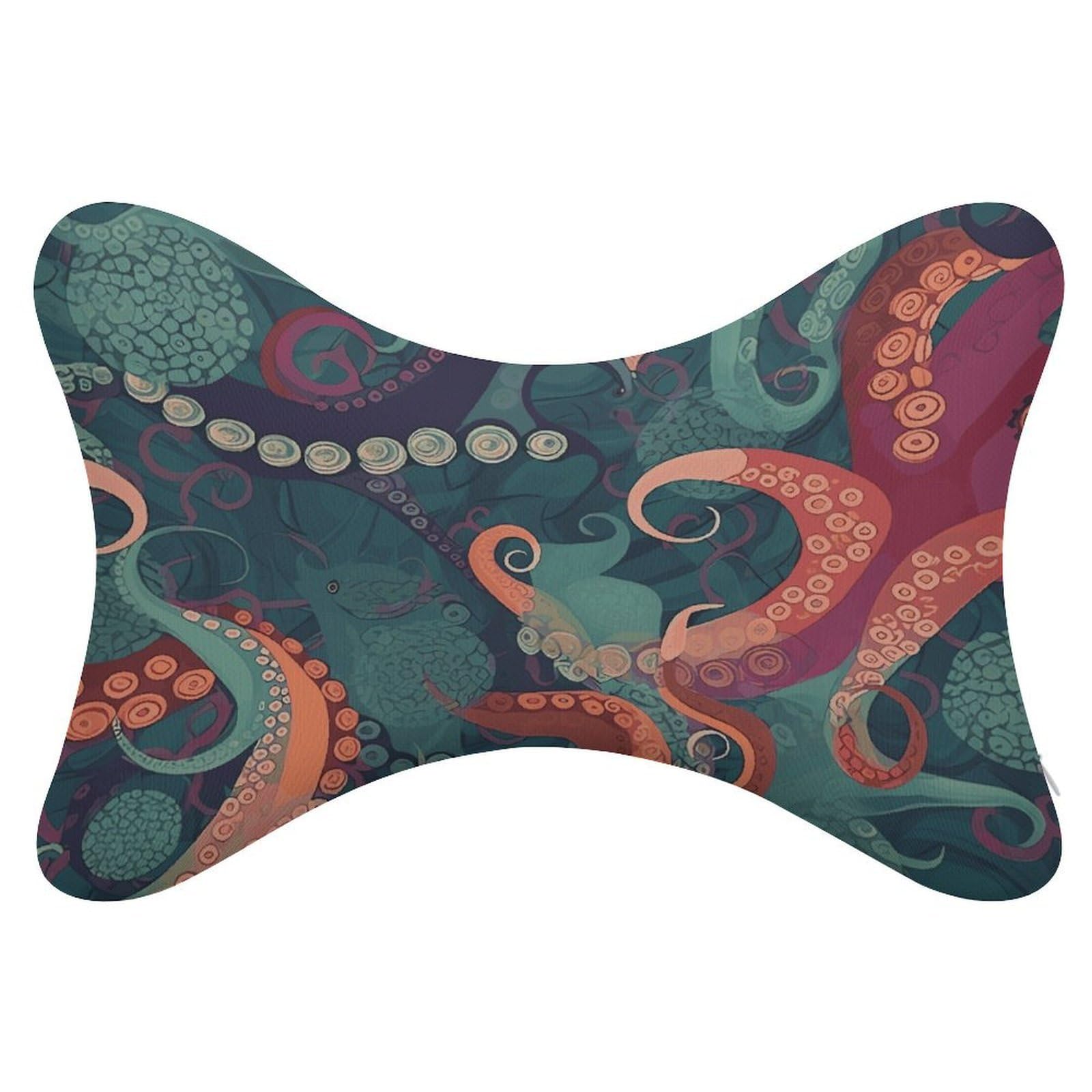 FekiLoot Abstract Octopus Car Headrest Set of 2,Softness Memory Foam Car Neck Pillow with Breathable Removable Cover Car Neck Support Pillow Ergonomic for Driving, Office