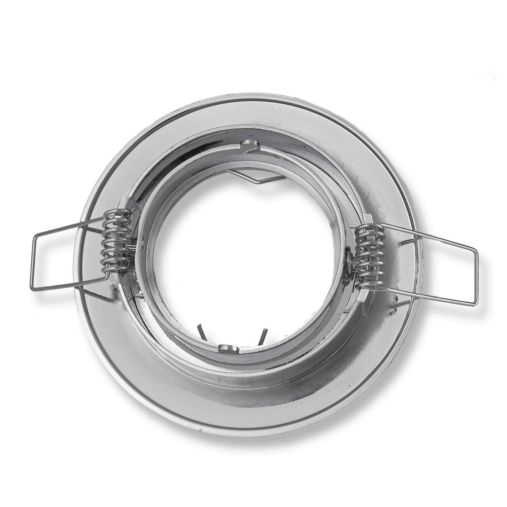 6x Foco empotrable LED cromo redondo 6,5 vatios blanco cálido 230V plano, giratorio y regulable - lámpara empotrable 75-80mm agujero de perforación - instalación - techos de focos -
