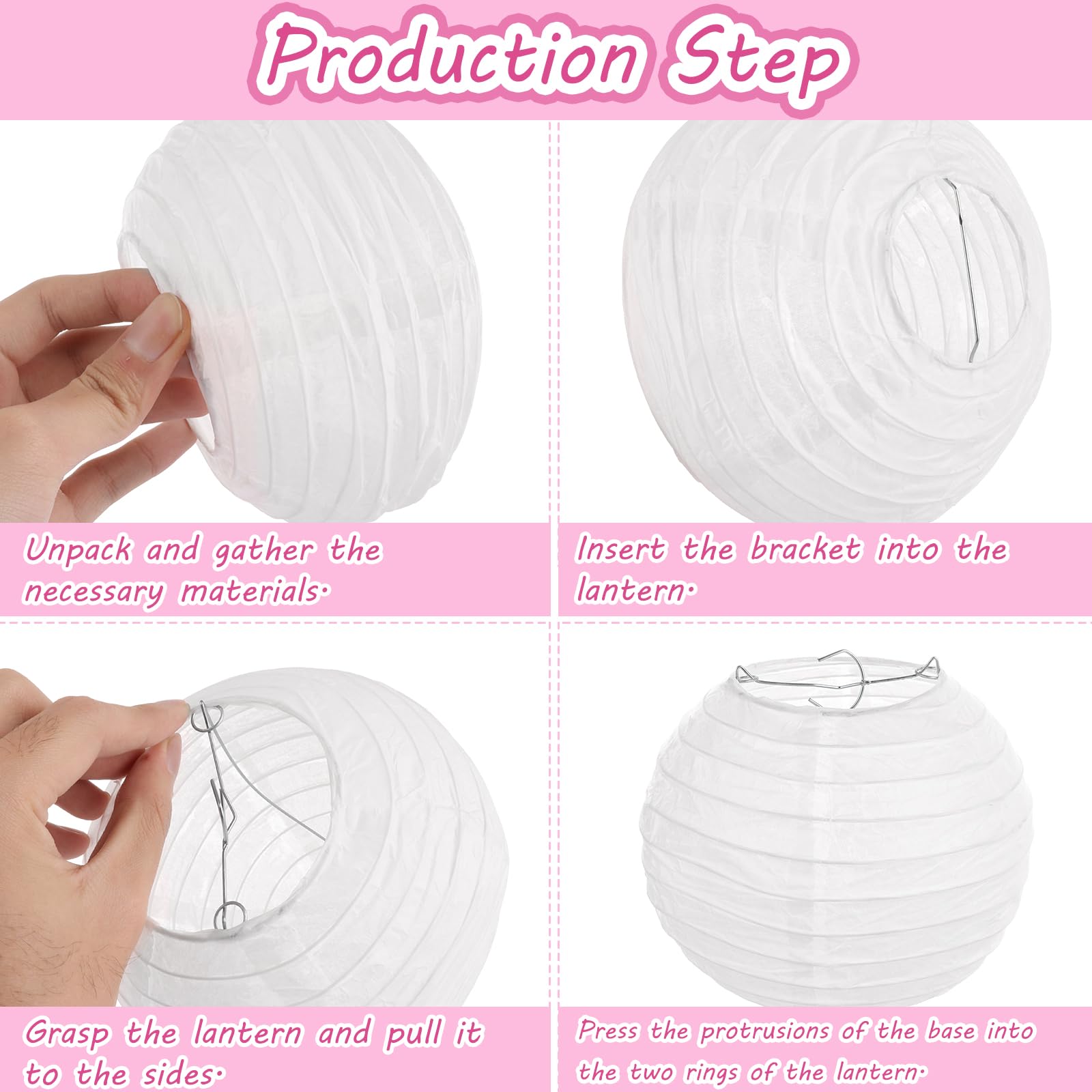 Confezione da 30 lanterne di carta bianche decorative da 30 cm, rotonde da appendere, per compleanni, matrimoni, Natale, sposa, decorazione per la casa, decorazione per feste, stile cinese