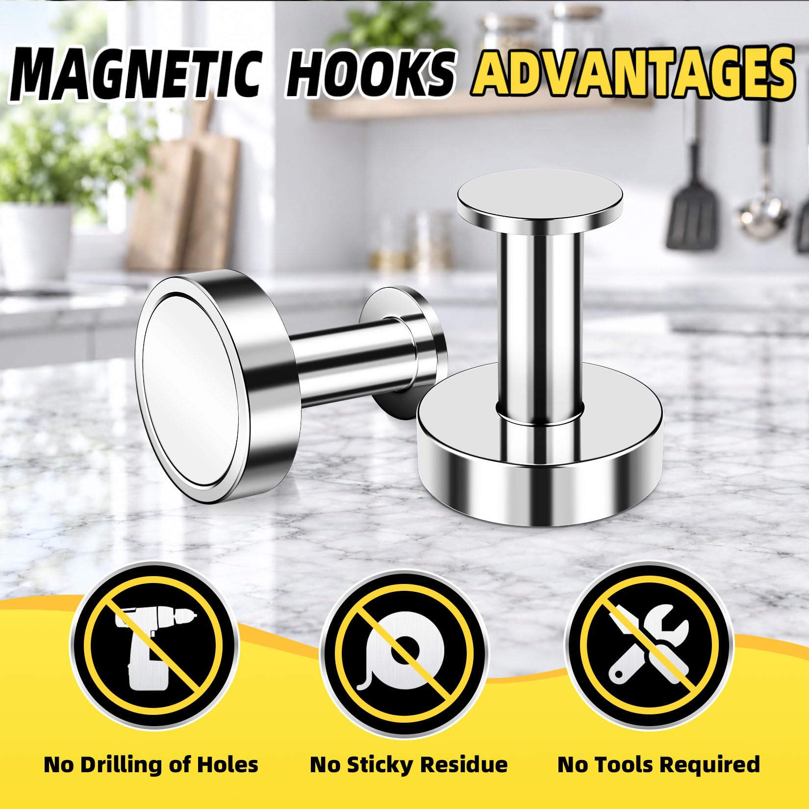 3Pcs Magnetic Hooks, 150lb Silver Magnetic Hooks for Cruise Cabins — Amazon image 6