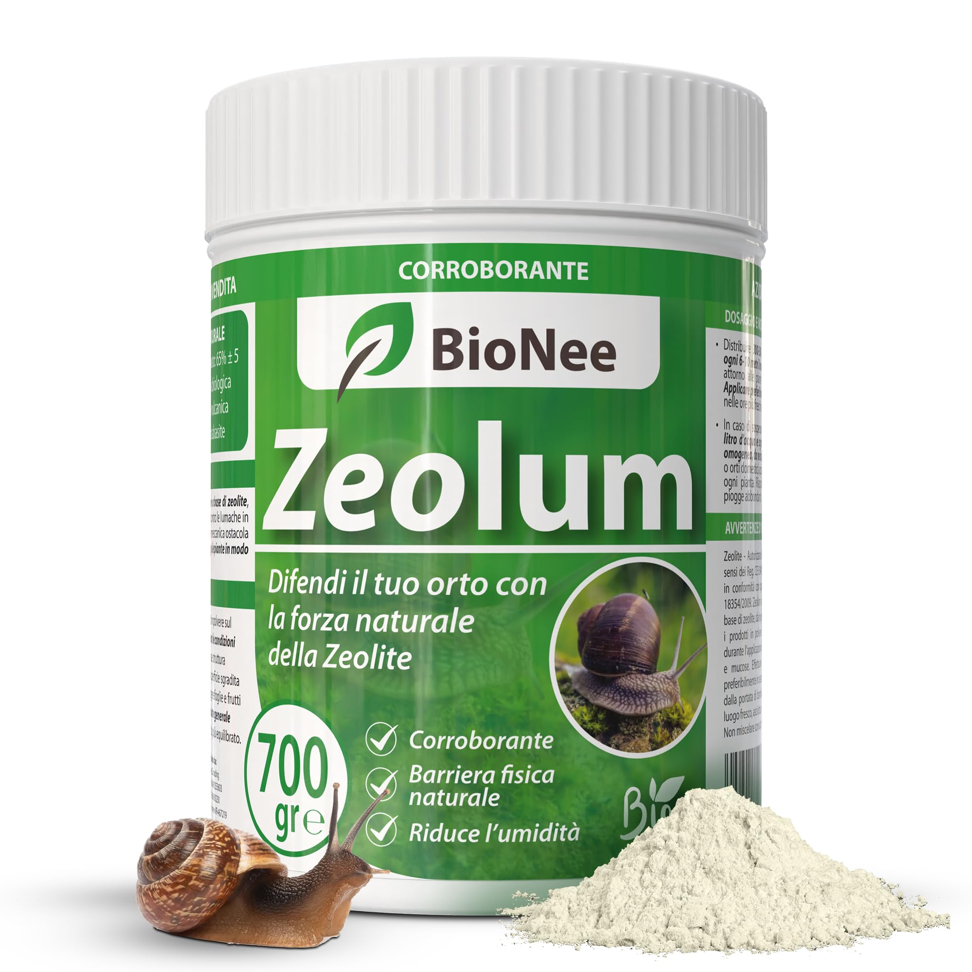 Zeolite BioNee 500 G – Polvere Minerale Naturale Per Piante, Anti-umidità E Protezione Solare, Biologico