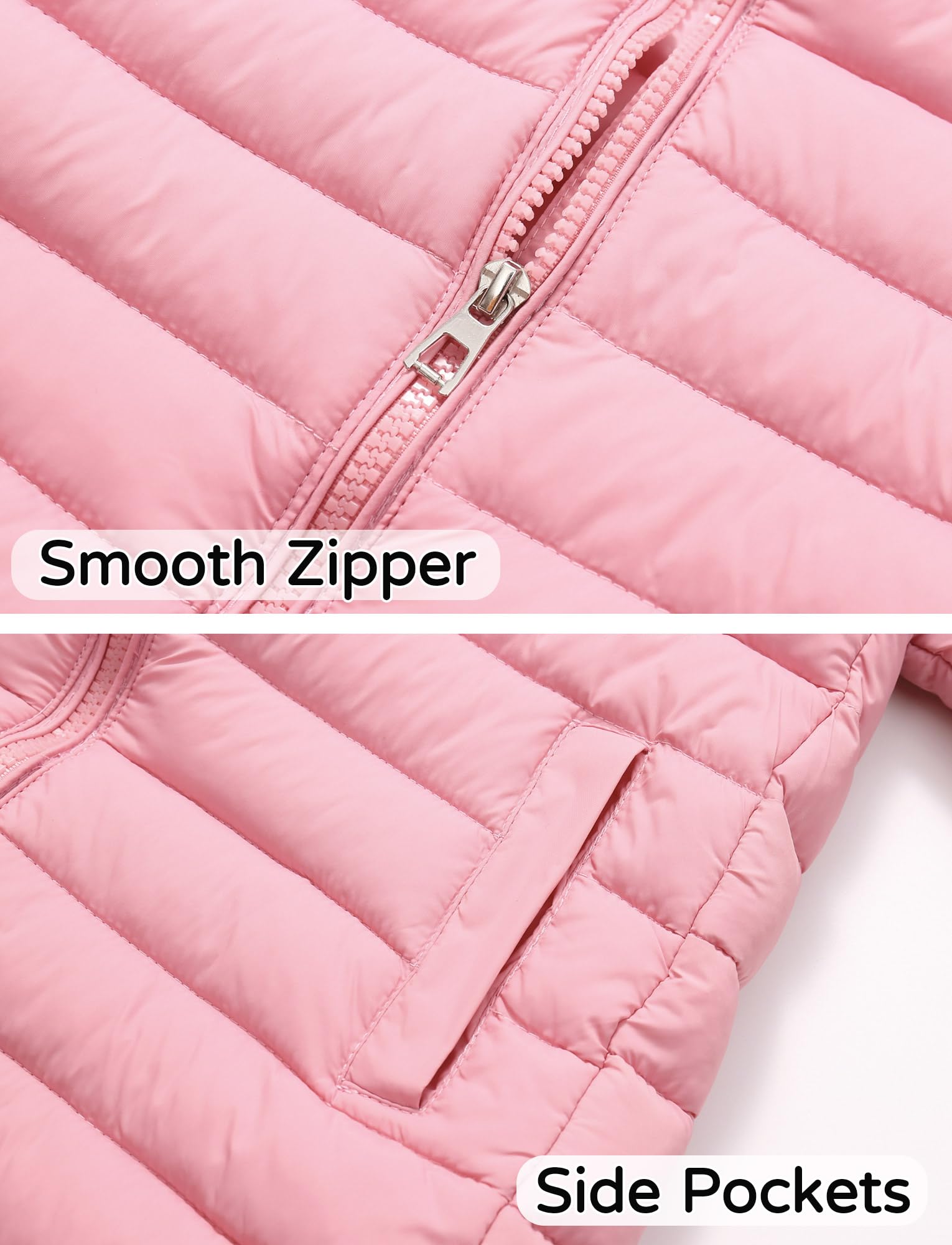 Happy Cherry Lange Kinder Daunenjacke Mädchen Jungen Jacke Reißverschluss Ultraleicht Winter Kapuzen Steppjacke Kinder