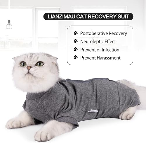 Miniatura 4 de Traje profesional de recuperación quirúrgica para gatos, para perros machos, hembras, heridas abdominales, cono alternativo, collar electrónico,