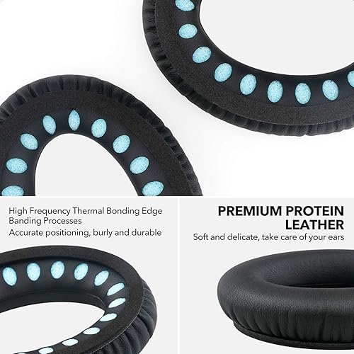 Miniatura 5 de Almohadillas de repuesto para auriculares Bose Quiet Comfort 35 compatibles con auriculares Bose QC 3535 II hechos de espuma viscoelástica de piel