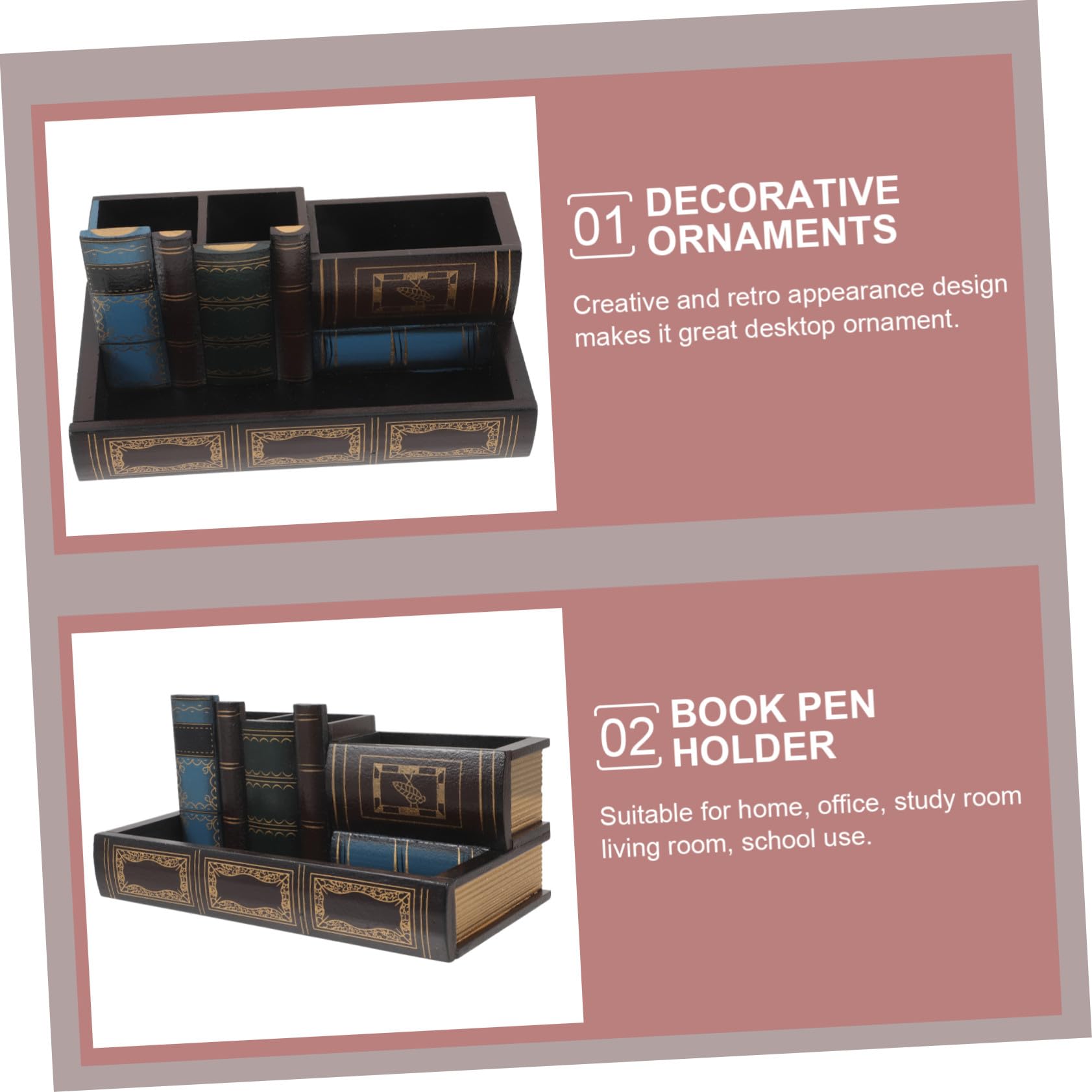 Porte-stylo Style Rétro Pot à Crayons Effet Organisateur de Bureau Pot à Pinceaux Décoratif