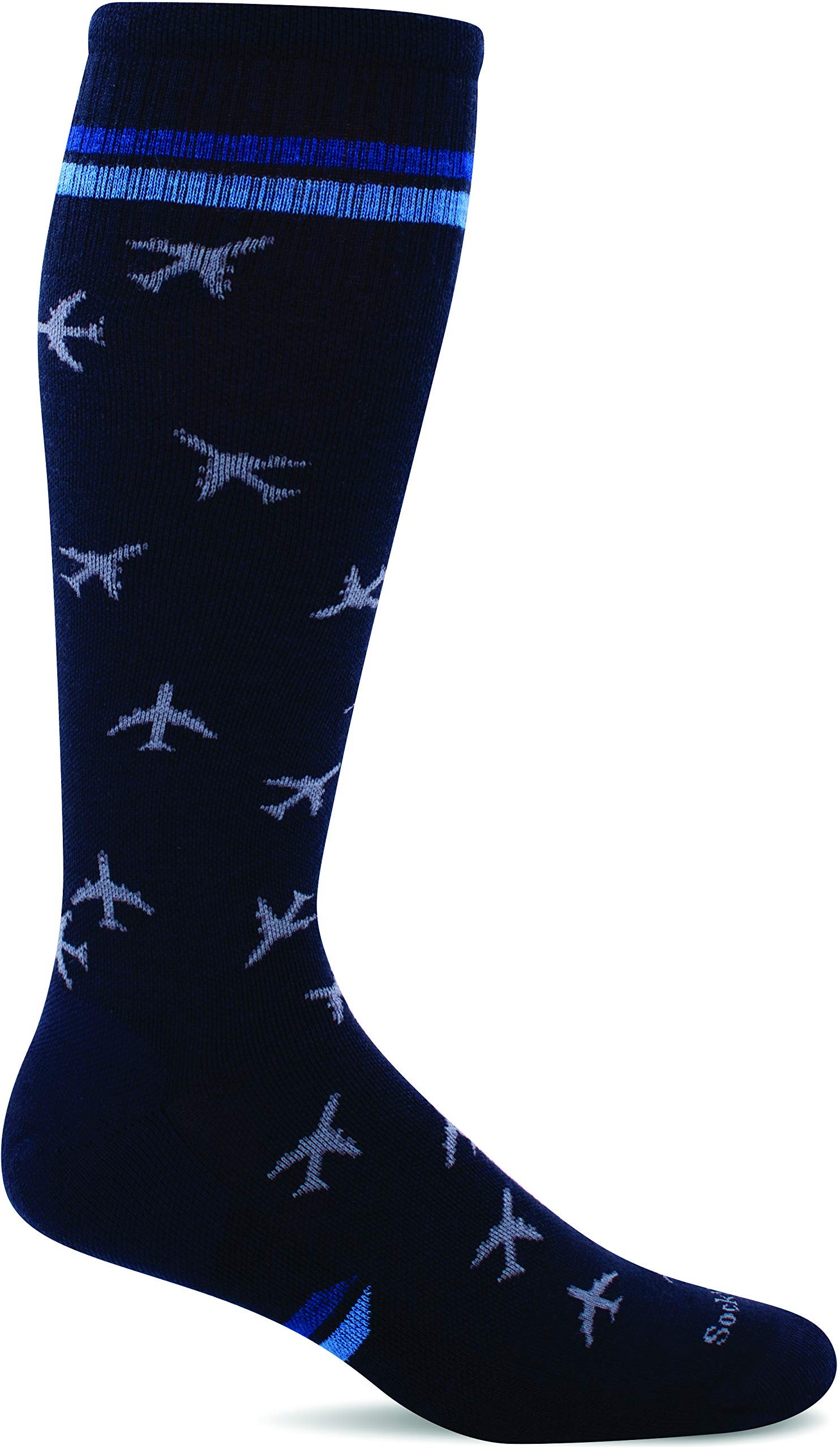 Sockwell Men's In Flight Moderate Graduated Compression Sock - Blue - M/L