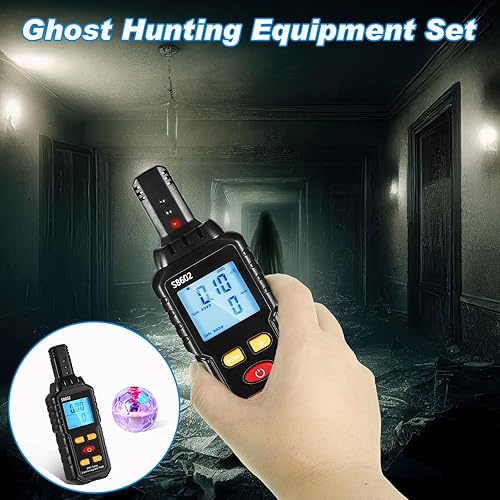 Miniatura 5 de Kit de equipo de caza de fantasmas, medidor de emf con 2 bolas de gato iluminadas de movimiento, equipo paranormal detector de medidor EFM, equipo