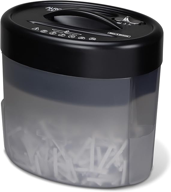 Aurora AS424C 4-Sheet Personal Desktop Cross-Cut Shredder, Black