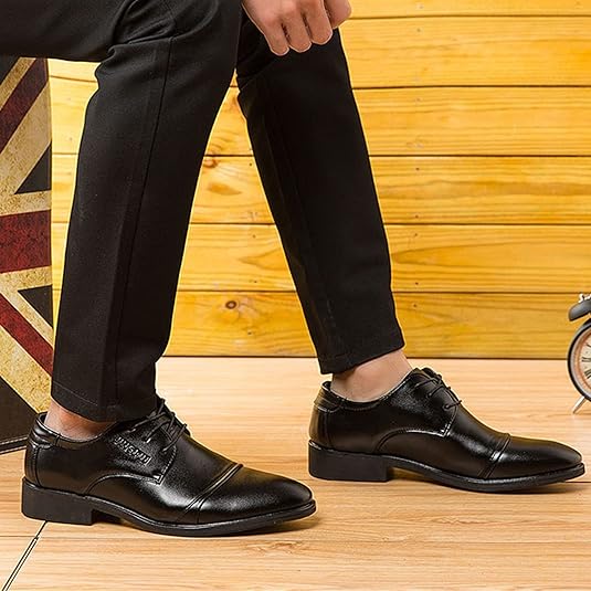 Scarpe Stringate Comode Scarpe Oxford Uomo Eleganti Pelle Lucida