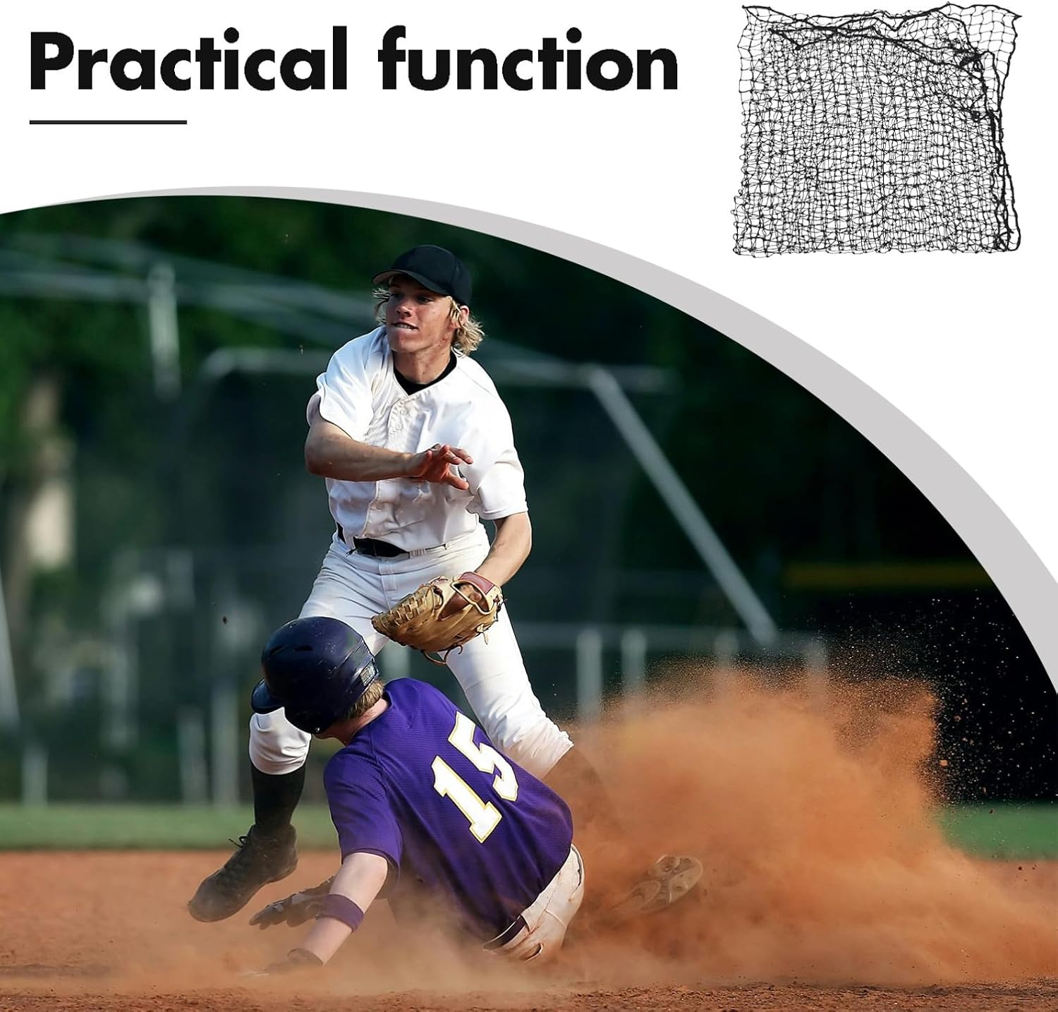 Baseball Training Rebound Net for Softball Practice Sturdy Protective Hitting Net Portable Batting Cage Equipment for Youth and Adults for Backyard Training