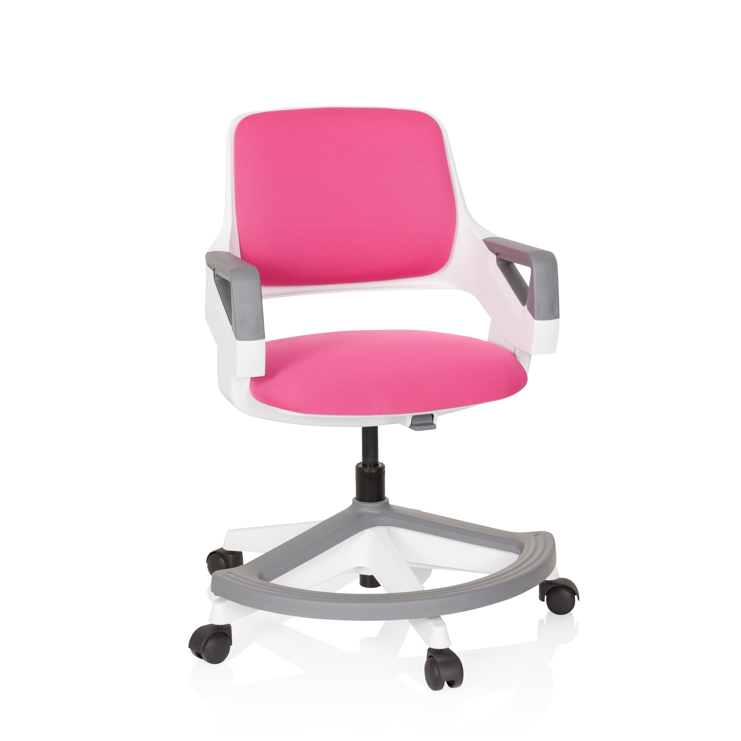hjh OFFICE Kinder- & Jugendstuhl Kid Flex – Mitwachsender Drehstuhl mit Verstellbarer Rückenlehne, individuell anpassbar, 4–14 Jahre, Rosa