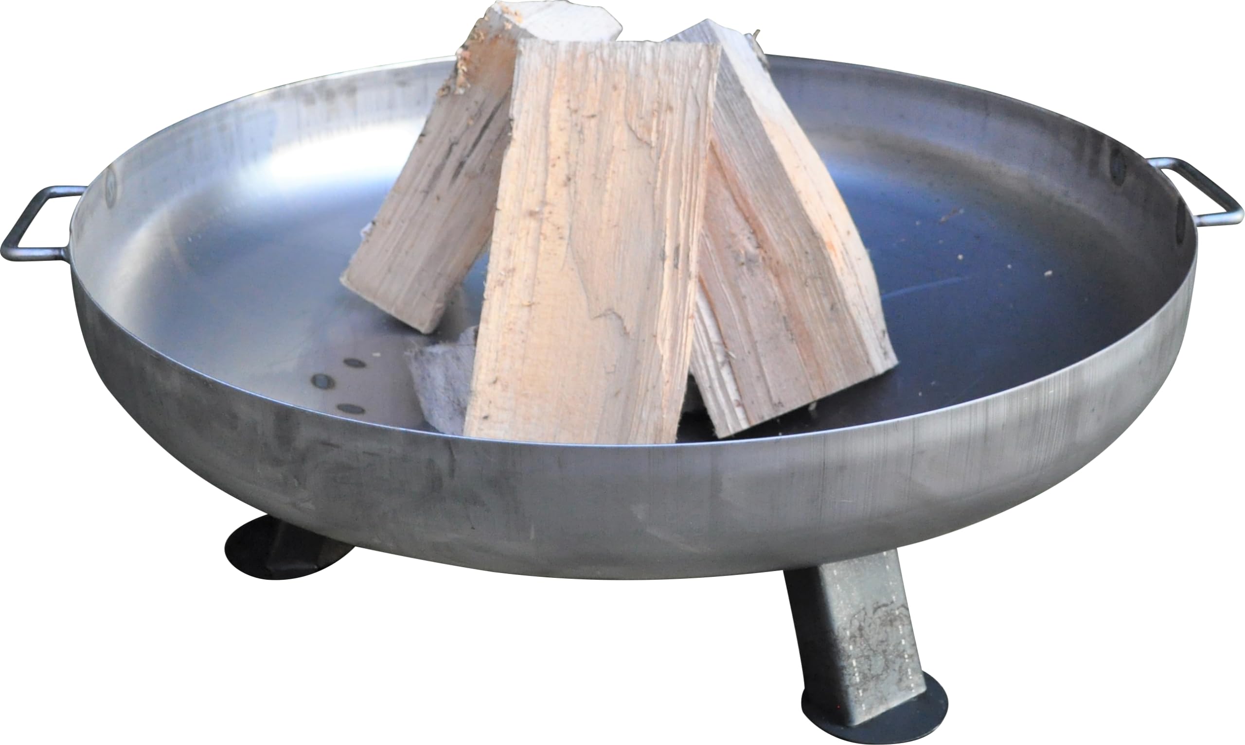 Feuerschale Aus Stahl, Rund Ø60cm – Inklusive Bank, Für Holz & Holzkohle, Rustikaler Look