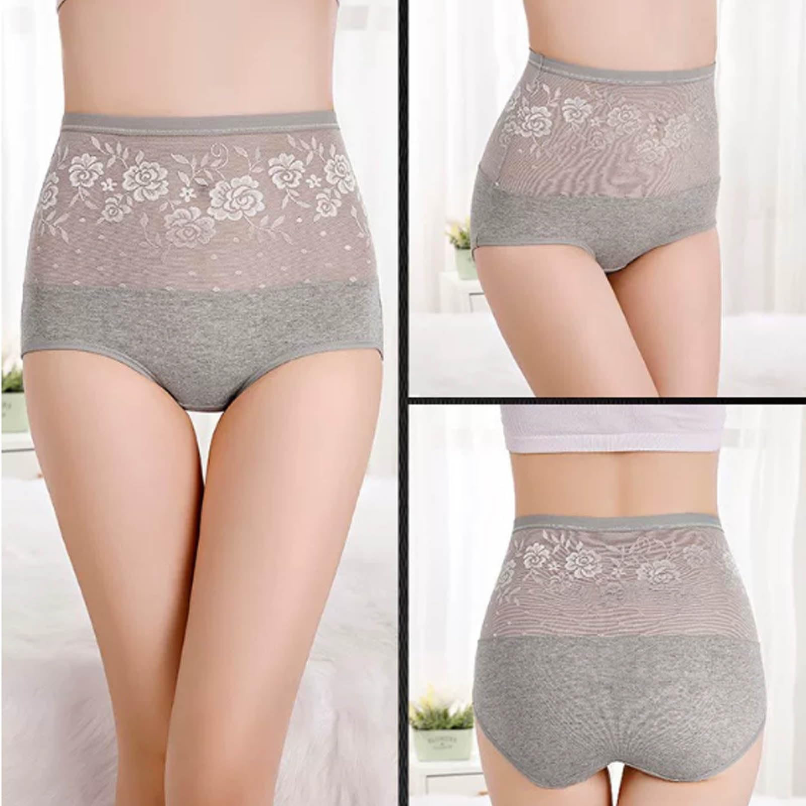 Genérico Braguitas de algodón de Talle Alto a Prueba de Fugas con Estampado Floral para Mujer, Estilo Bikini Hipster, sin Costuras, Estilo Atrevido
