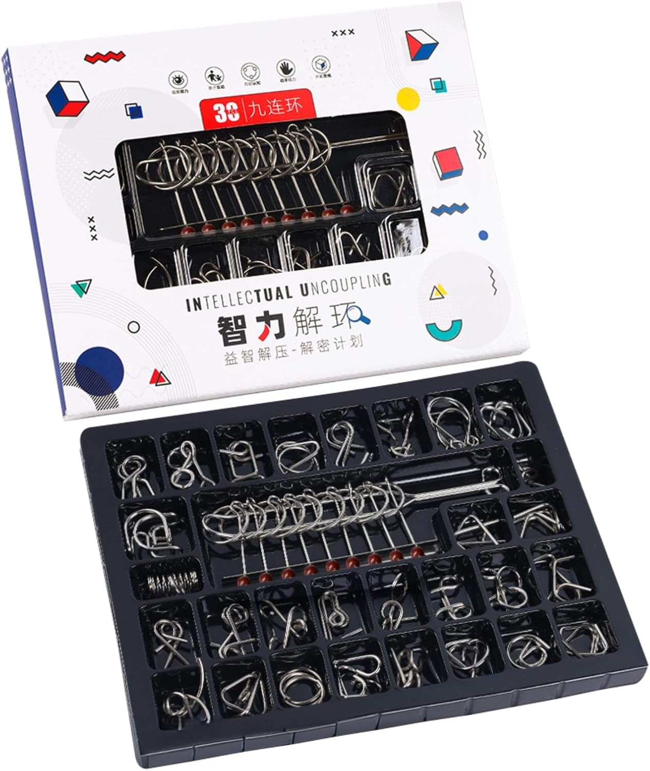 cocoriko 知恵の輪 30種類 セット リング パズル 子供 大人 脳トレ (30種類セット)