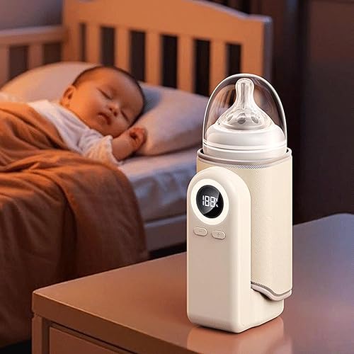 Miniatura 2 de TOPINCN Portable Bottle Warmer, USB Rechargeable Baby Milk Warmer Sleeve for Breast Milk Formula Water, Cordless Feeding Bottle Warmer Wrap for