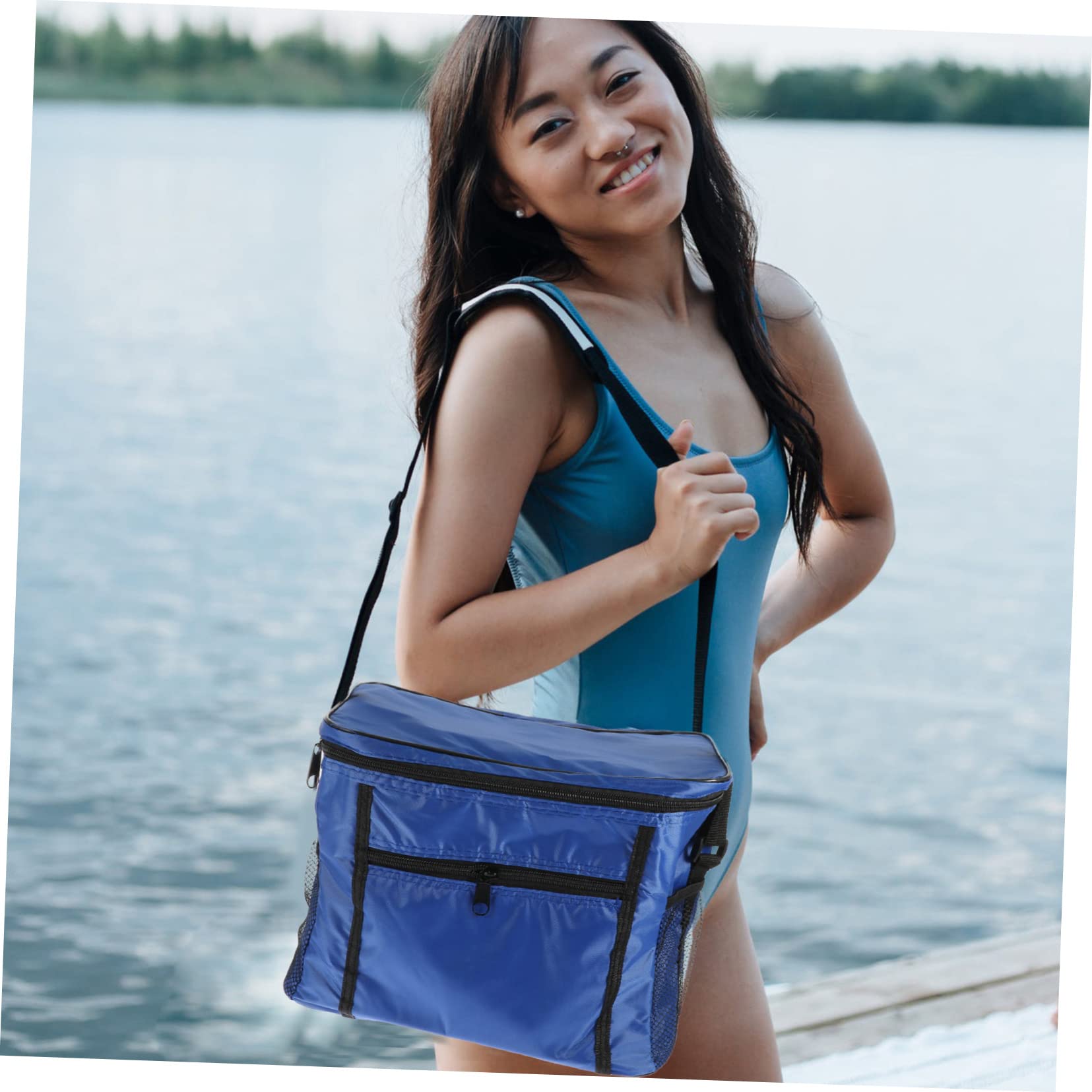 Borsa Termica per Cibo in Oxford Blu, Borsa Consegna