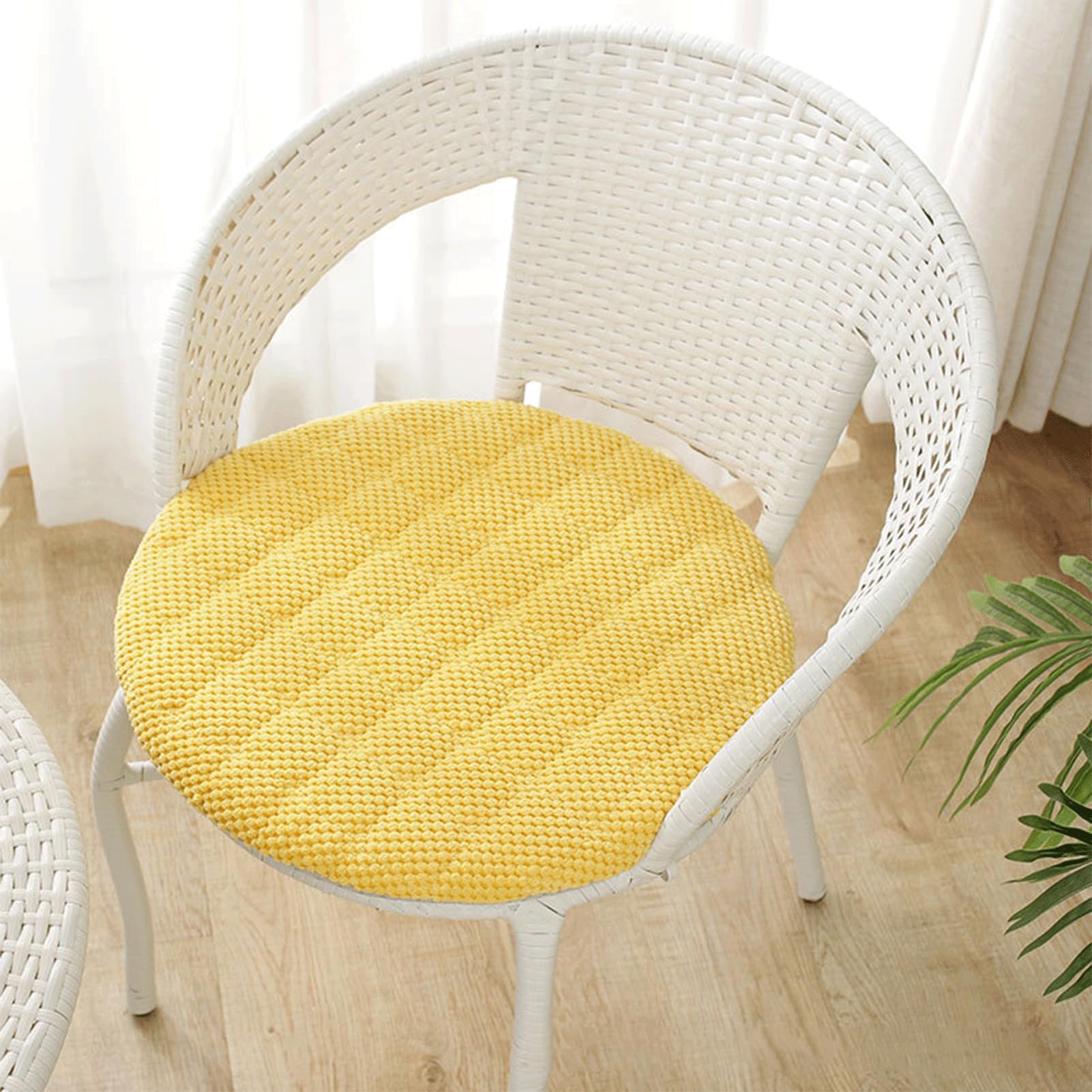 Generisch 2/4/6er Set Sitzkissen Rund,Bequeme Stuhlkissen 40x40cm | Stuhlauflage Gartenstuhl Mit Reißverschluss Waschbar Rutschfest, Für Esszimmer Wohnzimmer Büro Cordstof