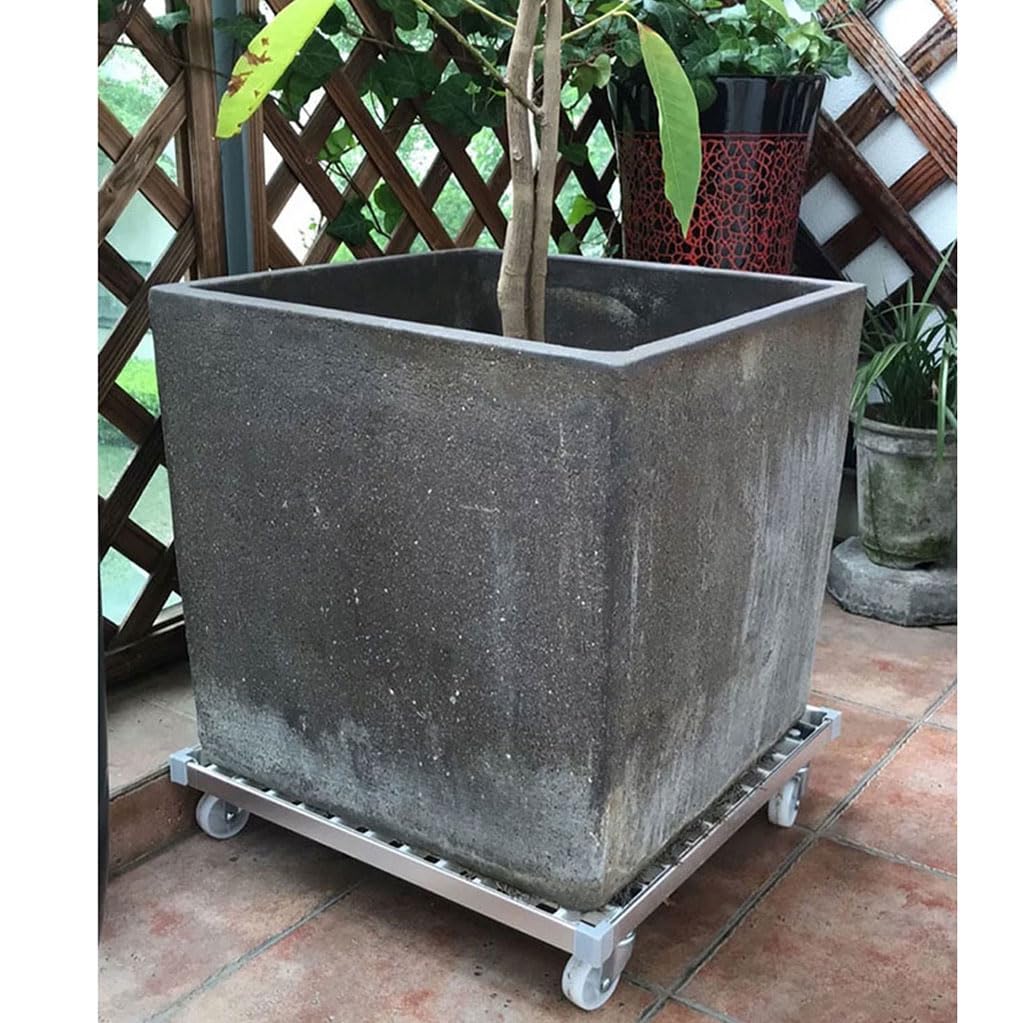 Caddy para plantas con ruedas de alta resistencia, soporte rodante para plantas con capacidad de 330 lb, carrito para macetas para interior y exterior, base cuadrada de carretilla 50cm/20in