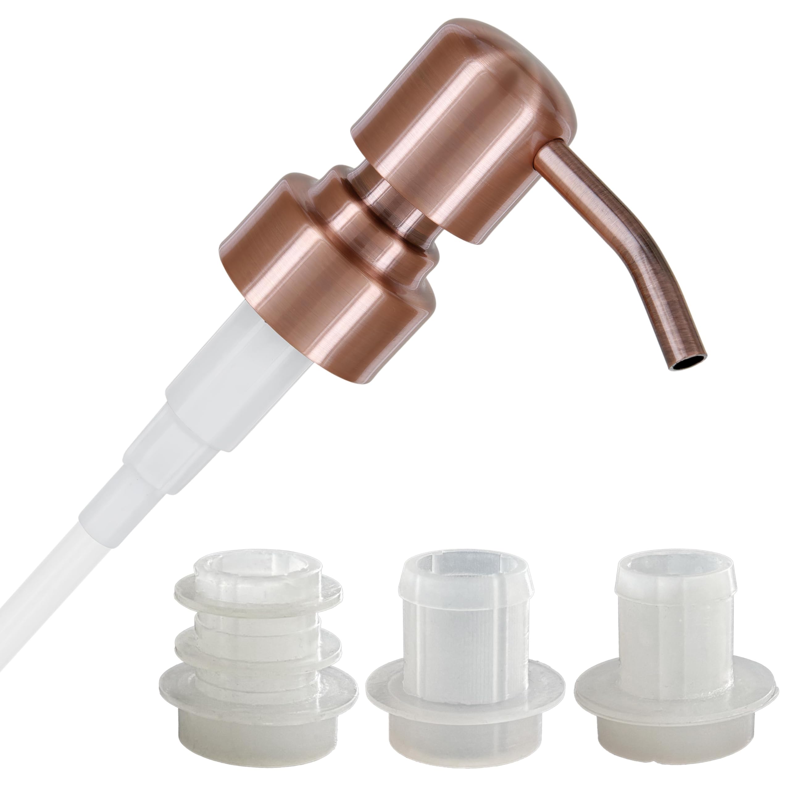 ALTGLAS Seifenspender Pumpkopf 'Zagreb' - Edelstahl Aufsatz mit Set aus 3 Dichtungsringen für 18-23mm Flaschen - Upcycling Pump Spender aus Flaschen Bauen, z.B. Hendrick's, Monkey (Kupfer)