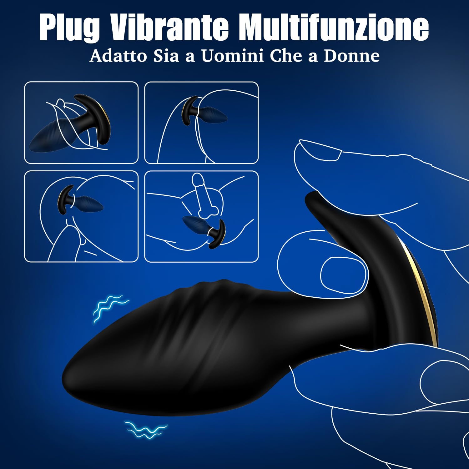 Vibratore Anale Sexytoysys Uomo Plug Anale-Dilatatore donna Vibratoreper Donna Professionale Plug Anale Telecomando APP Sexytoysys Coppia Vibratori Plug Analesex Toy Vibratore per Uomo Sex Toys (Nero)