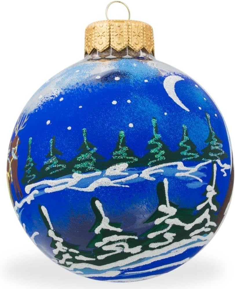 Santa's Enchanting Christmas Night Glass Ball Christmas Ornament 3.25 Inches - Image 7