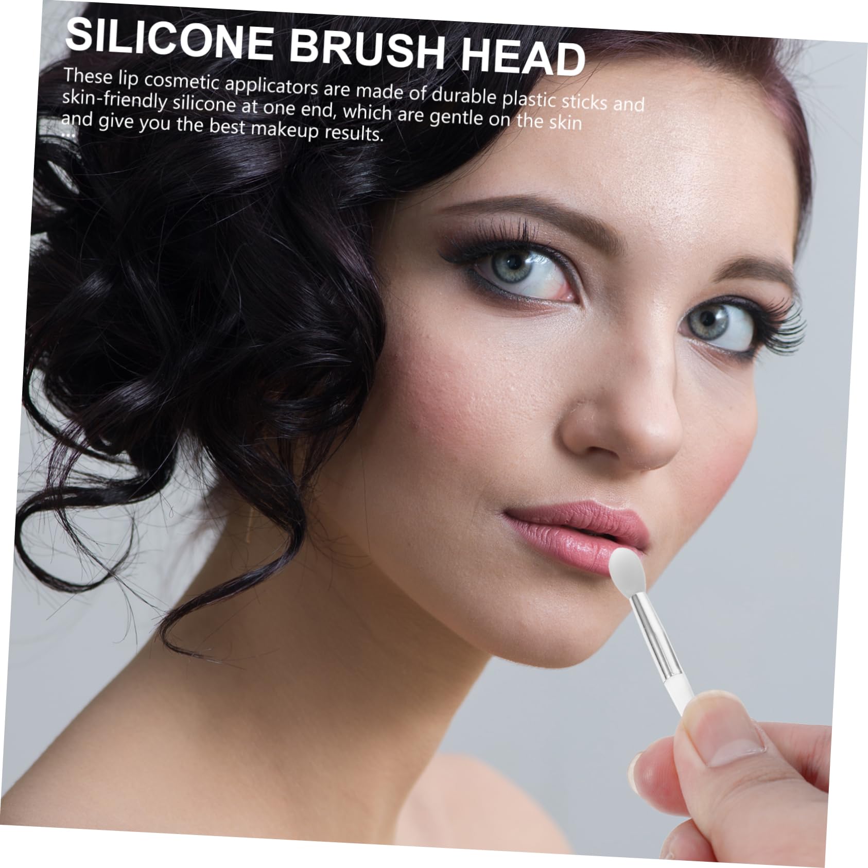 TOVINANNA Makeup Lip Brush Set 12pcs Silicone Lipstick Applicators Comfortable Handle Colorful Choices