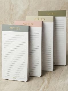 Beautiful Magnetic Notepads for Fridge - Set Of 4 Modern Note Pads With Lined Pages to Easily Write Notes & Make Grocery/Shopping Lists - The Perfect To Do Pad w/ Strong Magnets for Your Refrigerator
