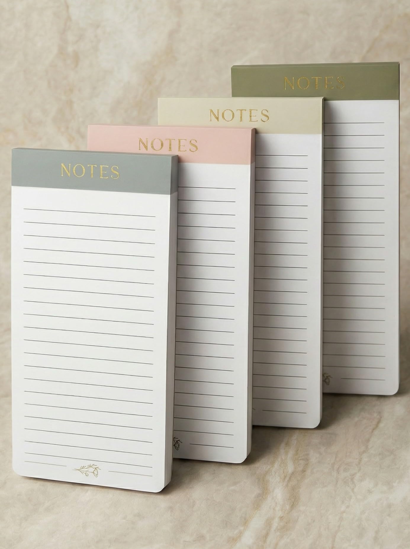 Beautiful Magnetic Notepads for Fridge - Set Of 4 Modern Note Pads With Lined Pages to Easily Write Notes & Make Grocery/Shopping Lists - The Perfect