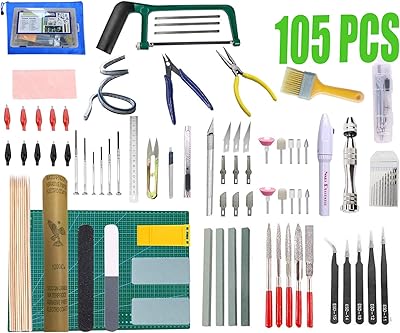 Daszui 105 PCS Gundam Model Tools Kit Hobby Tools Set for, with Plastic Box and Waterproof Bag, Gundam Used in up to car Model Building