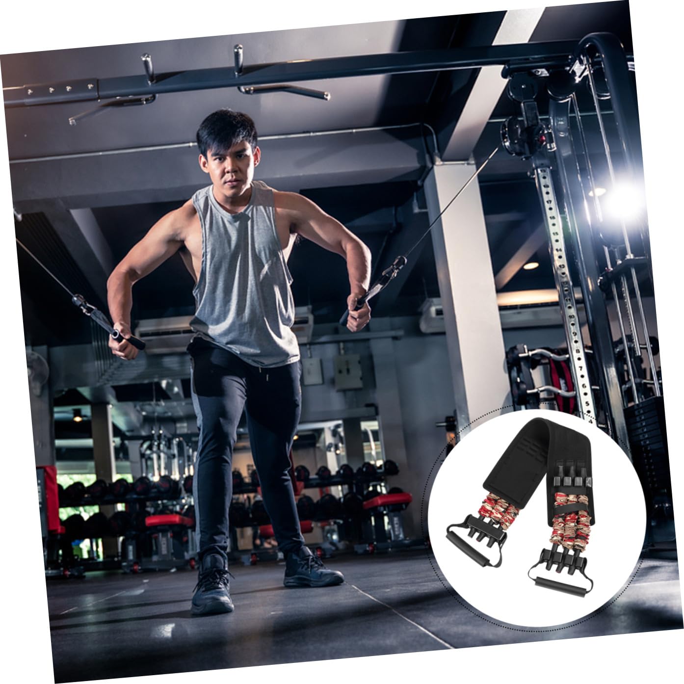 Sosoport Fascia Elastico per Allenamento Petto Cintura Imbottita in Nailon, Facile da Trasportare e Riporre, per Esercizi di Resistenza e Fitness
