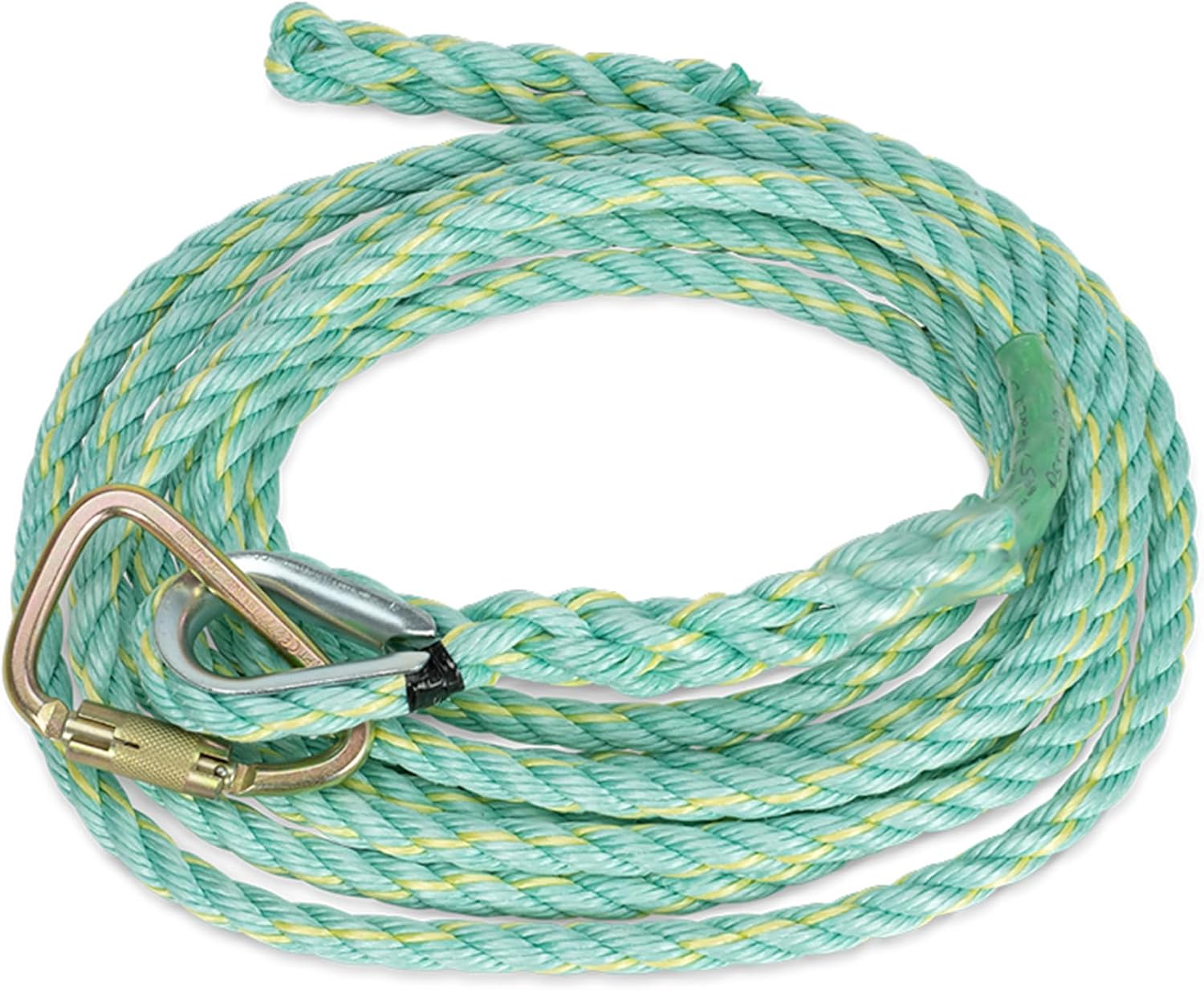 Peakworks Premium Vertical Lifeline - Fall Protection Polysteel 5/8" Diameter Rope Made for Construction, Roofing, Rock/Tree Climbing - ANSI & OSHA Compliant (Multiple Lengths & Anchor End Styles)