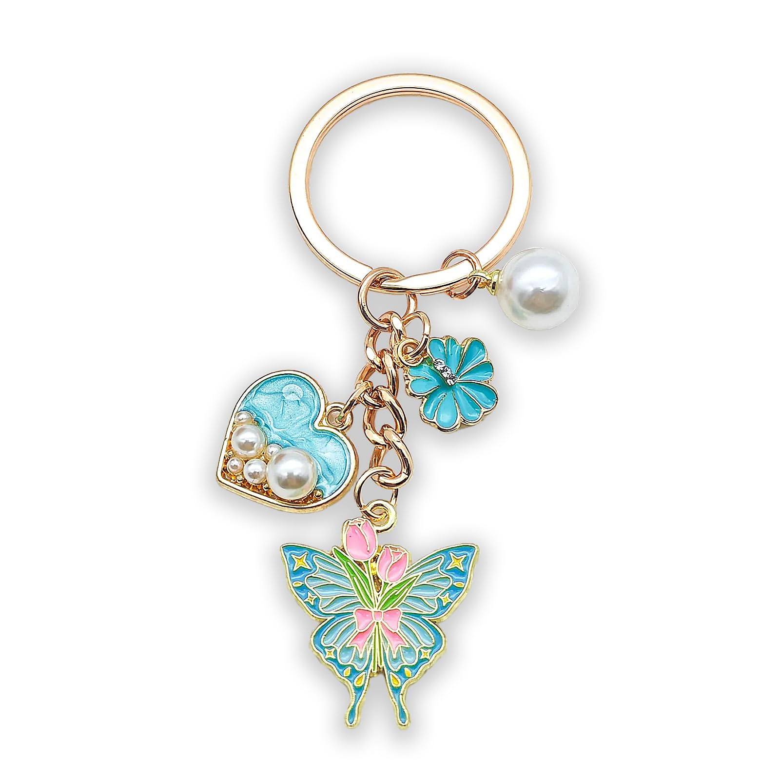 Zynara Schmetterling Schlüsselanhänger, Auto Schlüsselanhänger, Taschen Anhänger Damen, Mädchen, Frauen, Geschenke für Frauen, Personalisierte Geschenke