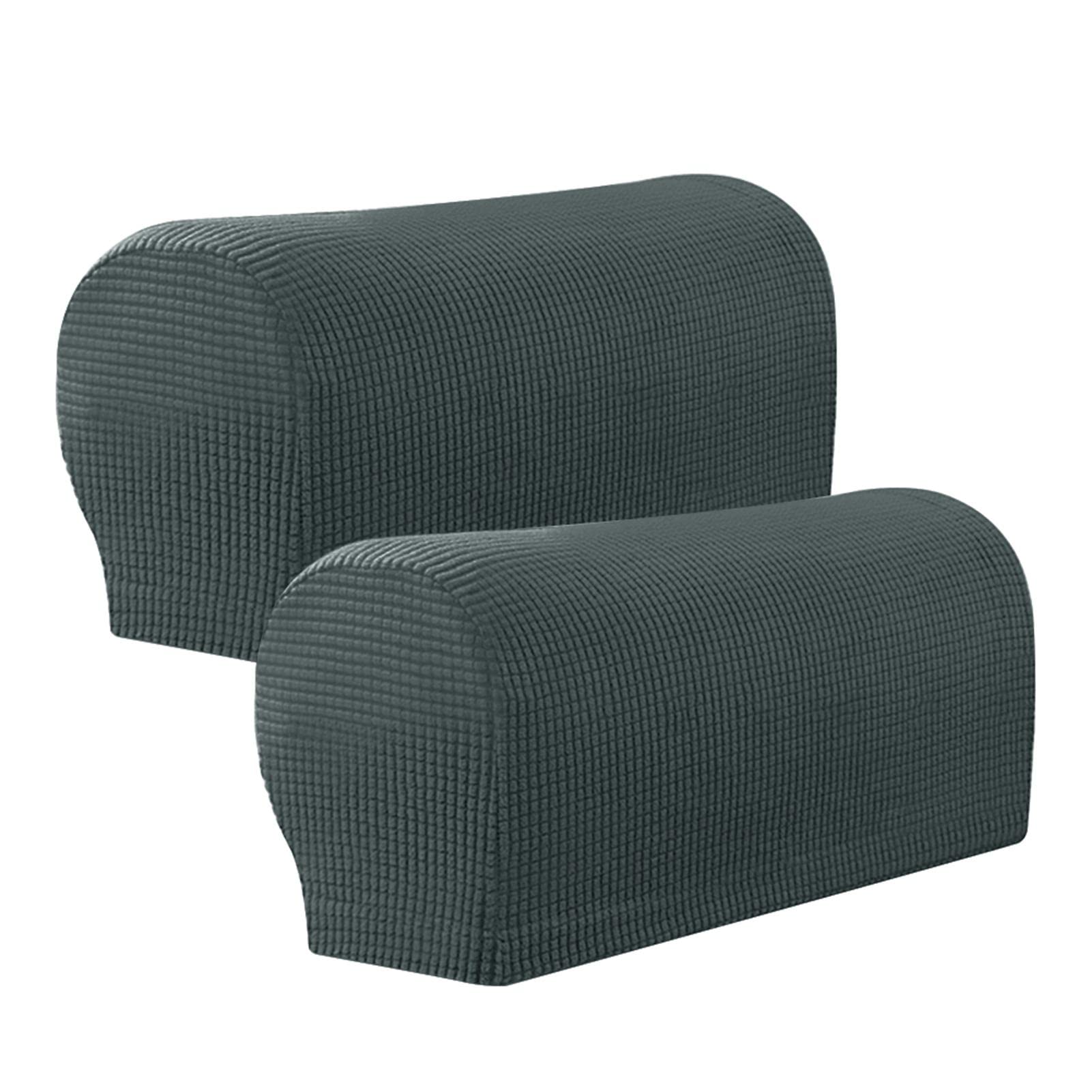 2Pcs Armrest Chair Covers, Sofa Slipcover Armrest Pads, Stretch Armchair Couch Arm Rest Cover, Anti-Slip Spandex Polyester Sofa Chair Arm Caps Slipcovers for Furniture Protector(COLOR:dark grey)