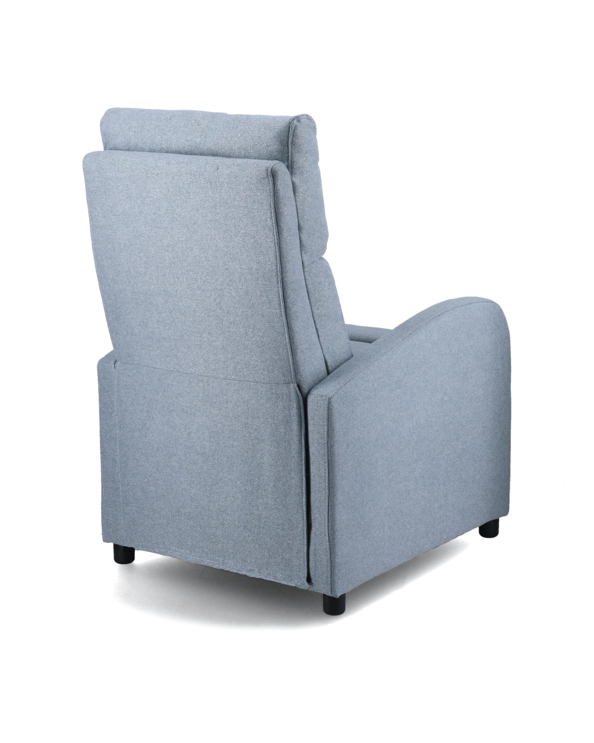 Sillón Relax Nexus Sofá Individual – Butaca Reclinable Manual por Empuje – Tapizado Chenilla Antimanchas – Compacto y Ergonómico – 67x88x100 cm – Color Gris