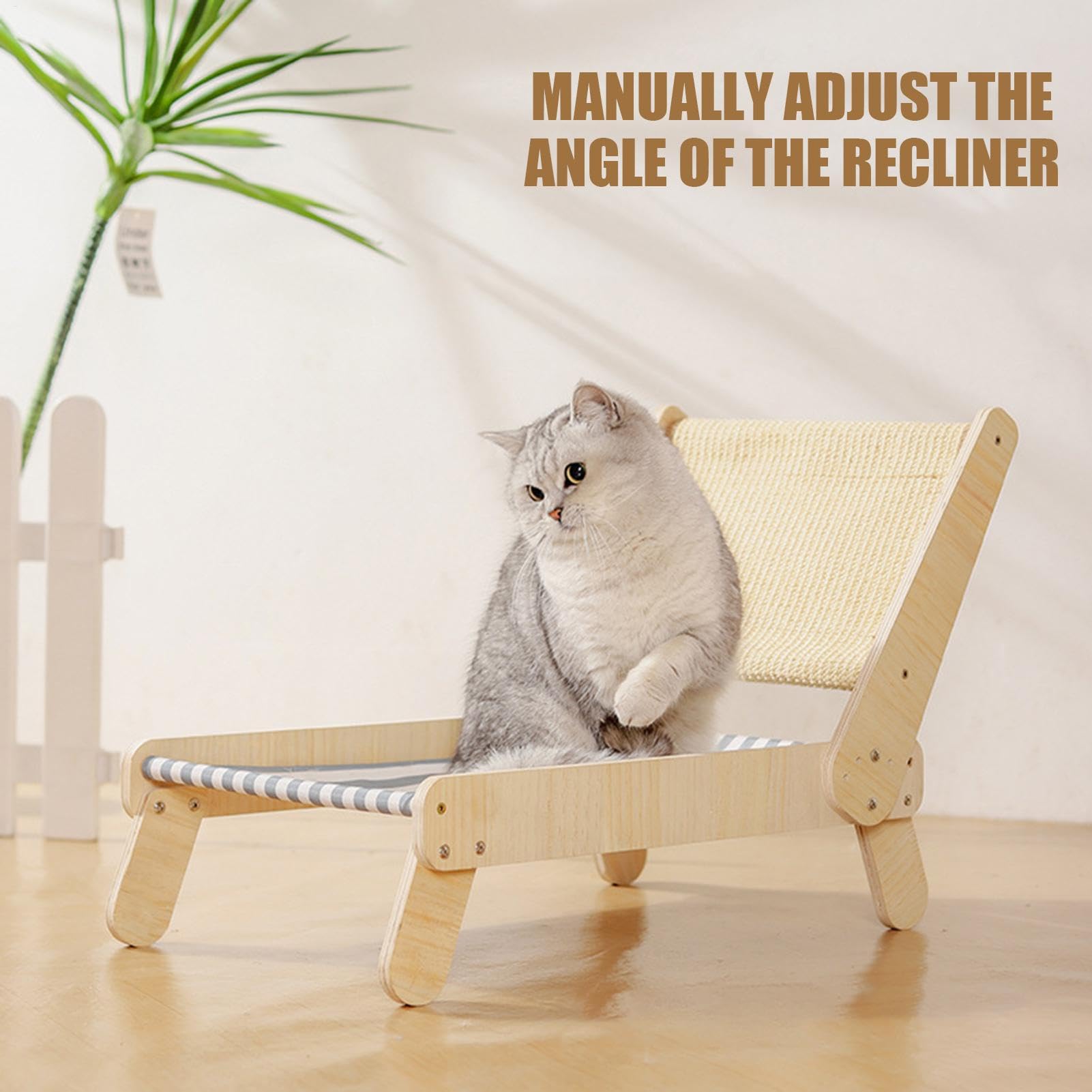 Cat Sisal Chair, Sisal Cat Hammock Camas de rascador elevadas para Gatos | Cama de playa de 4 posiciones para un cachorro de gatito para adultos