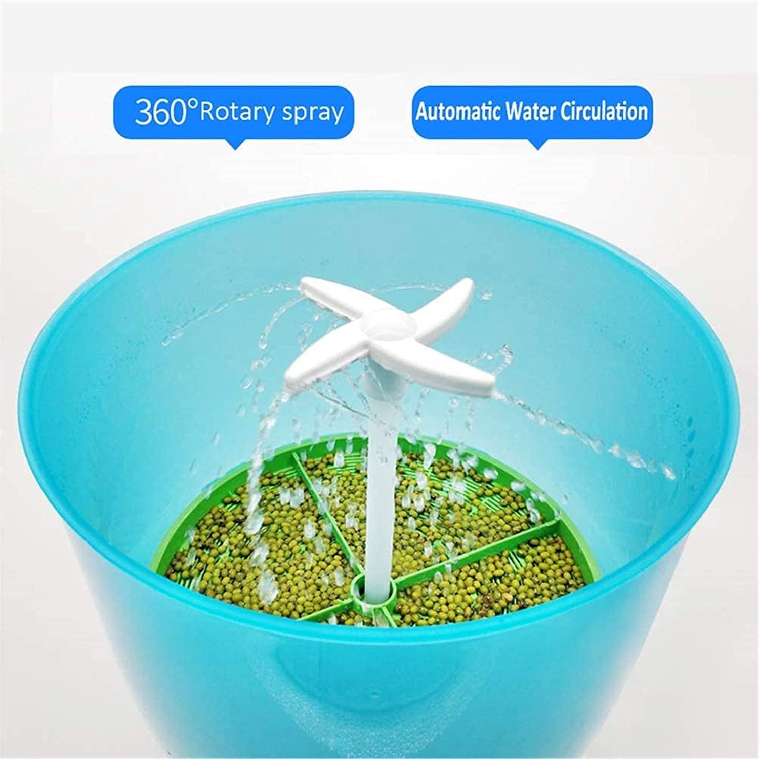 Bean Sprout Machine Automatic Seed Sprout Machine Automatic Bean Sprout Grower Food Gradient PP Material Large Capacity Free, 2 Layers