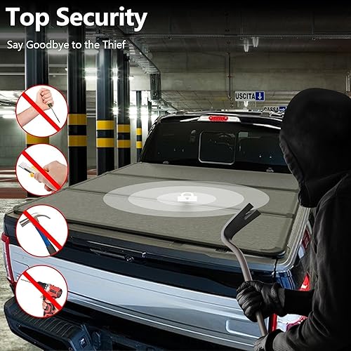 Miniatura 6 de FRP - Cubierta rígida de triple pliegue para caja de camioneta, compatible con Chevy Colorado GMC Canyon 2015-2022, fibra de vidrio de 5.2 pies