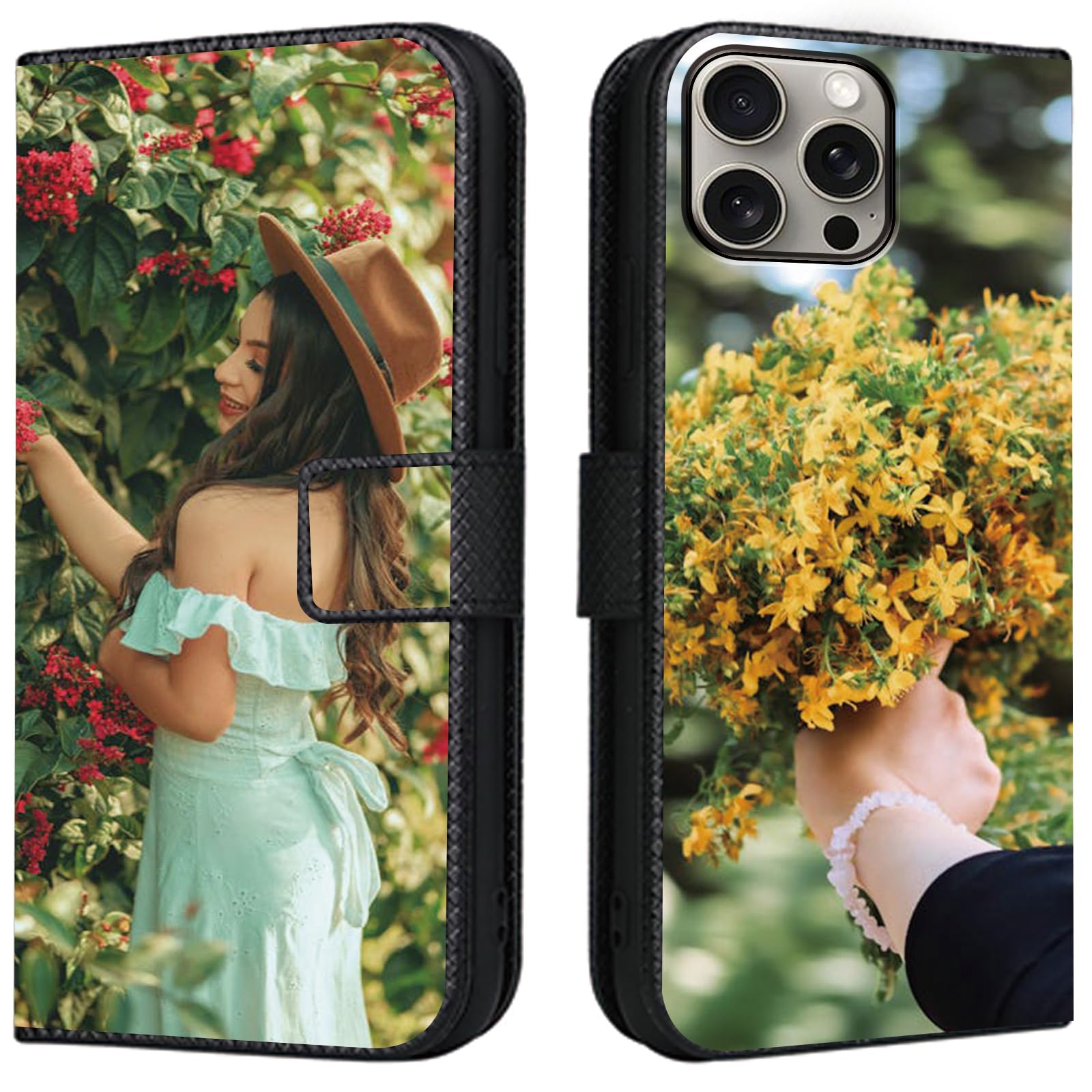 Custodia Personalizzata Per Honor X8A Con Foto – Flip In Pelle PU, Portafoglio Con Slot, Supporto Per Video, Nero