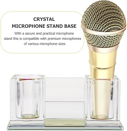 Miniatura 5 de Acrylic Desktop Microphone Stand Mic Base Stable Mic Holder Organizer for Tabletop Use in Ktv Karaoke Studio