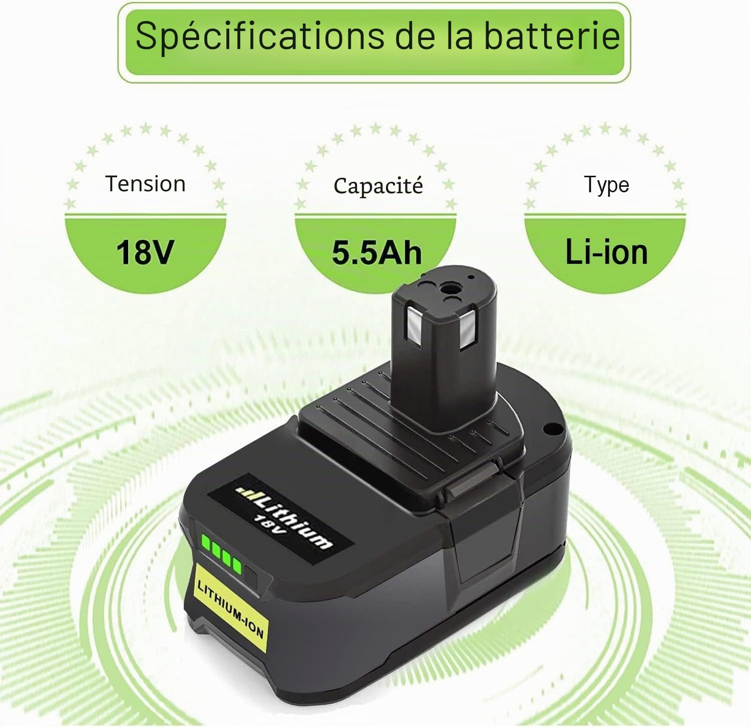2X P108 18V 5,5Ah Batteries de Remplacement pour Ryobi One+ Chargeur Double Port 6 A Compatible avec RB18L50 RB18L25 RB18L40 RB18L20 RB18L15 RB18L13 P102 P103 P104 P105 P106 P107