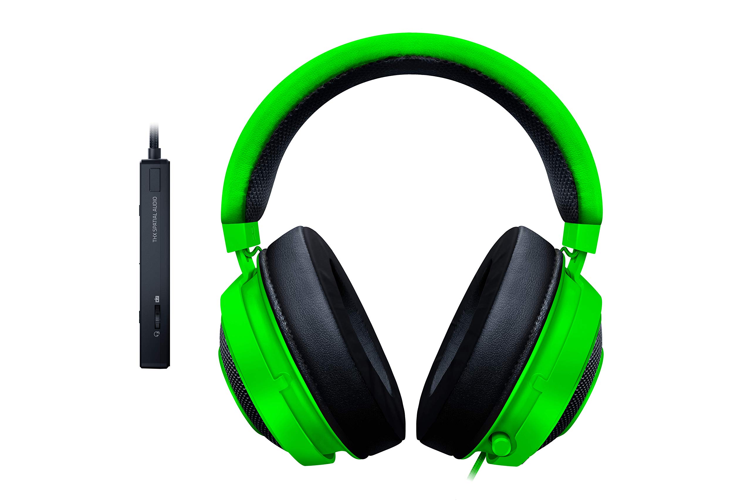 Razer Kraken Tournament Edition - Auriculares para videojuegos (auriculares con cable y controlador de audio USB, controlador THX Spatial Audio, 50 mm, compatibilidad entre plataformas), color verde