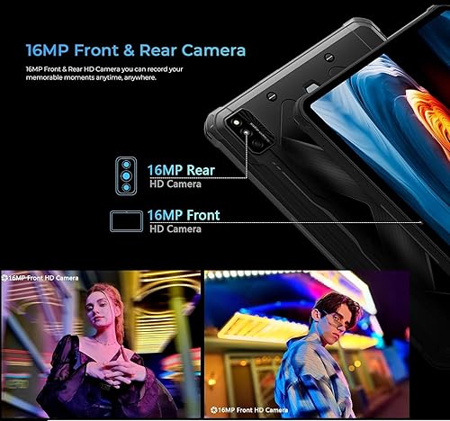 Miniatura 6 de HOTWAV R6 Ultra 2023 Actualización de 10.4 pulgadas Tablet resistente Android 13,15600mAh 16GB+256GB (2TB) 2K FHD+tableta para exteriores, cámara de