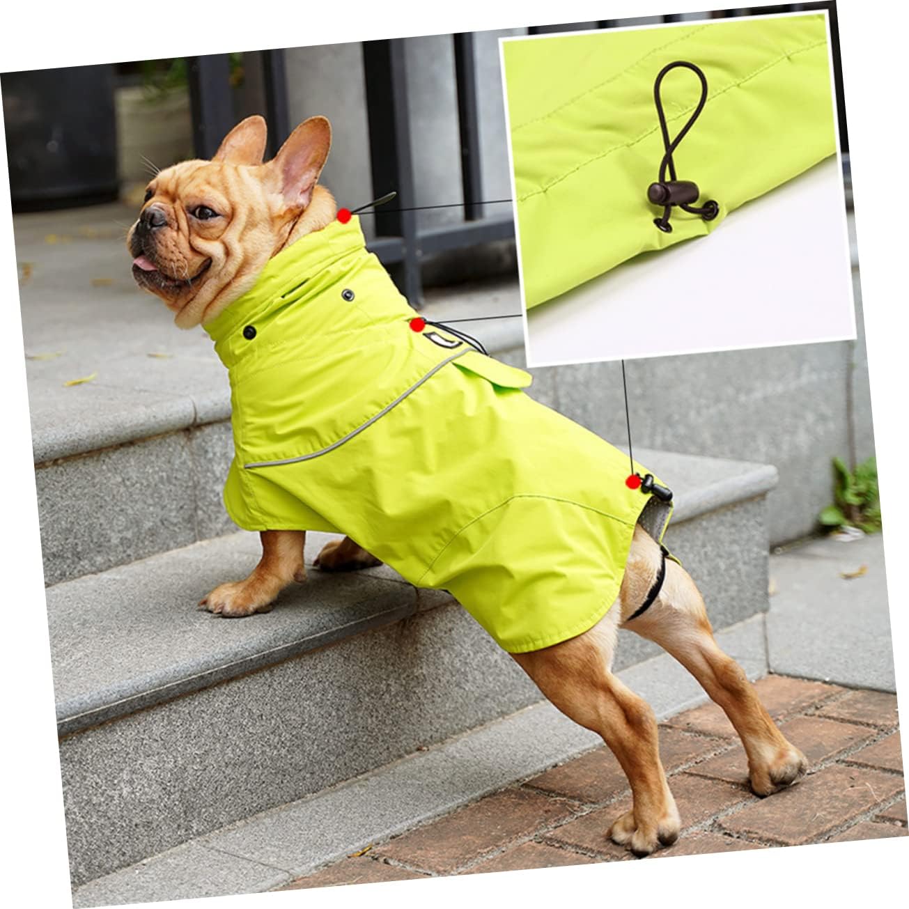 High Collar Dog Raincoat Adjustable Nylon Pet Coat with Hood for XL Dogs Durable Rainwear for Wet Weather Keeps Pets Dry and Comfortable