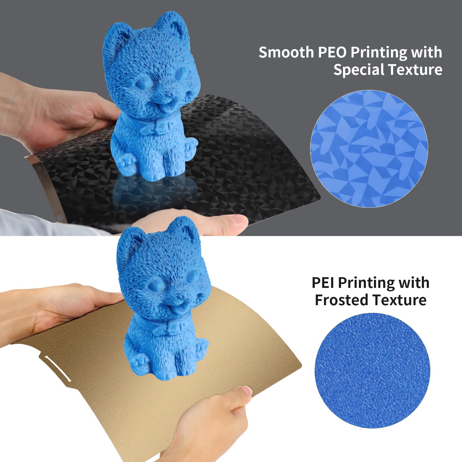 IdeaFormer Double-Sided Textured PEO+PEI Magnetisches Druckplatte 235x235 mm, PEO+PEI Spring Steel Sheet für Ender 3/3 Pro/3 V2/5/5 Pro/Neptune 2/3/4/Pro Sovol SV05/SV06 3D Drucker Druckbett