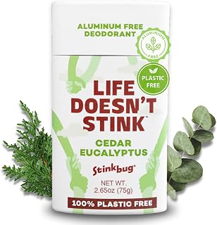 Stinkbug Naturals Organic Plastic Free & Aluminum Free Deodorant Stick with Cedar Eucalyptus and Coconut Oil | 2.65 Ounce Pack of 1