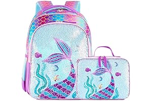 Reversible Sequin Toddler School Backpack with Sequins and Lunch Bag