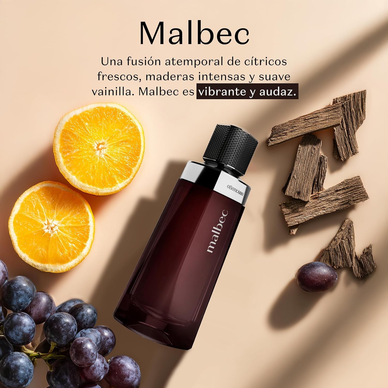 O Boticário | Malbec | Cofre Regalo Hombre | Perfume EDT + Gel Ducha | Cofre Regalo Hombre | Malbec Perfume EDT 100ml + Gel de Ducha 250g | Alcohol vínico | Vegano