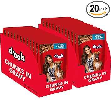 Drools Real Chicken and Liver Gravy Adult Dog Food (150 g) - Pack of 20