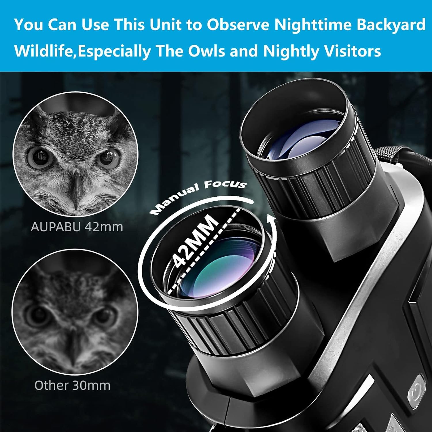 Digital Night Vision Binoculars for Adults with Infrared IR Illuminator Zoom for Hunting, Surveillance, Boating, Wildlife or Fishing, Saving Photo and Video, Night Vision and Day Goggles