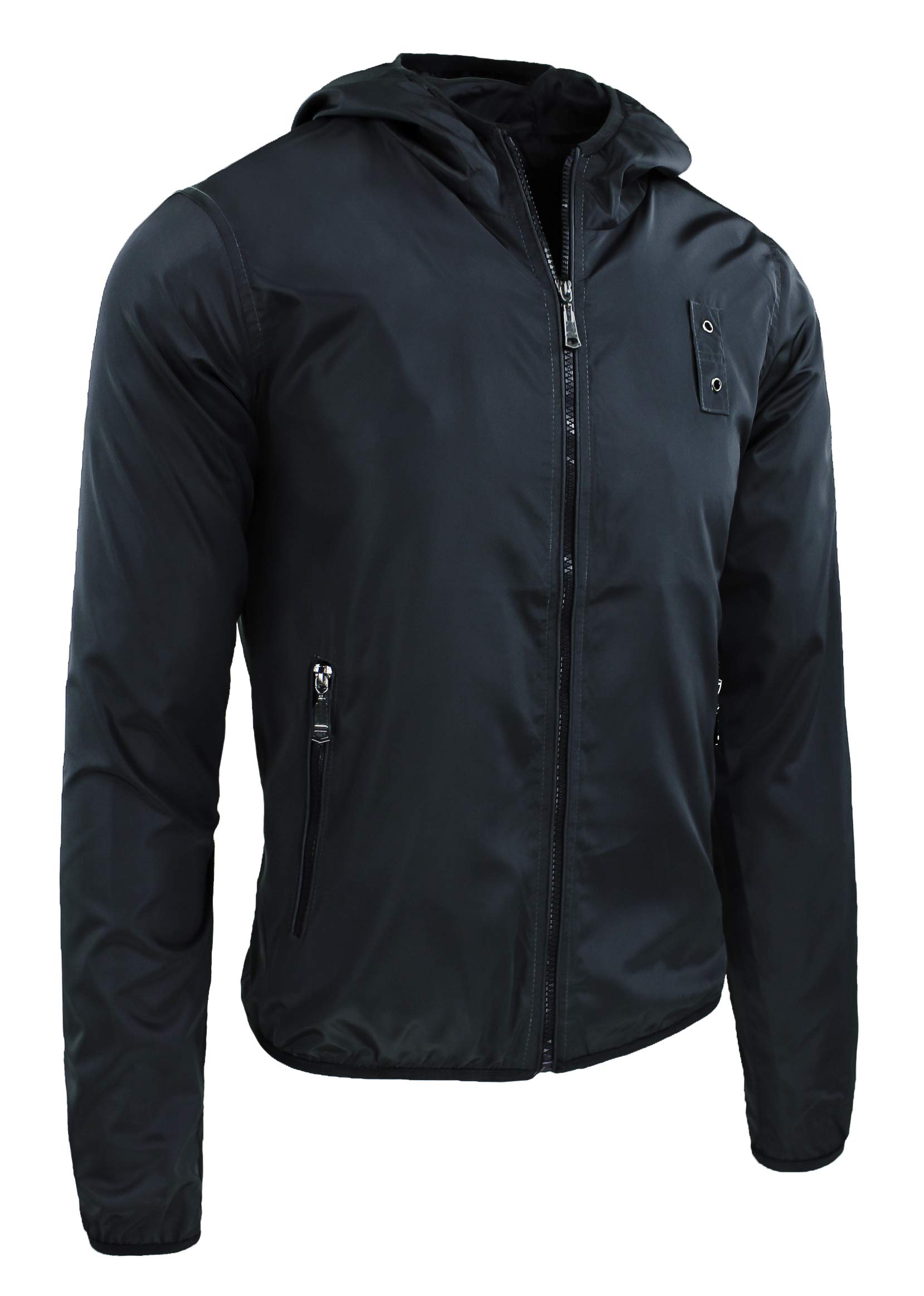 Evoga Chaqueta hombre primavera verano casual impermeable chaqueta con capucha